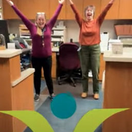  Community Ed staff with hands up